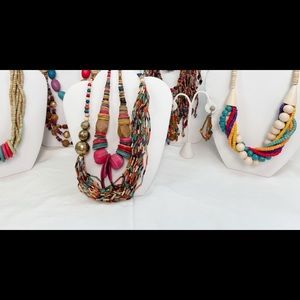 Bundle Vintage Colorful Chunky Boho Necklaces